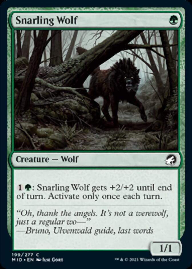 Snarling Wolf [Innistrad: Midnight Hunt] | Boutique FDB TCG