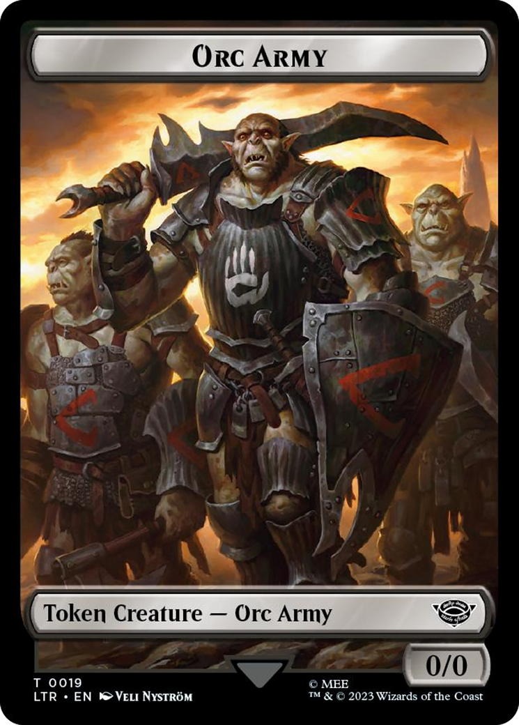 Orc Army (0019) // Food (0024) Double-Sided Token (Surge Foil) [The Lord of the Rings: Tales of Middle-Earth Tokens] | Boutique FDB TCG