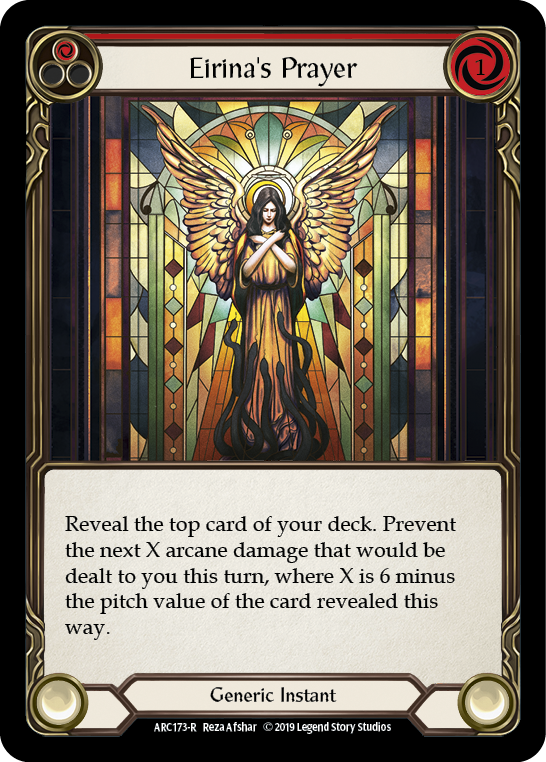 Eirina's Prayer (Red) [ARC173-R] (Arcane Rising)  1st Edition Rainbow Foil | Boutique FDB TCG