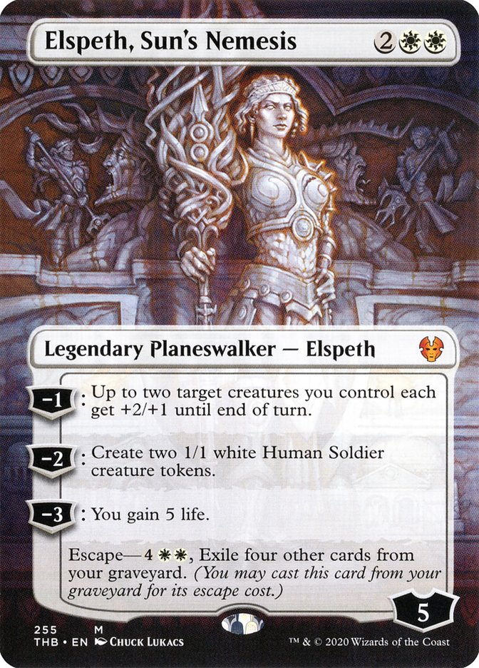 Elspeth, Sun's Nemesis (Borderless) [Theros Beyond Death] | Boutique FDB TCG