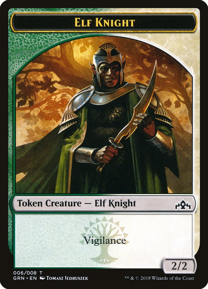 Elf Knight Token [Guilds of Ravnica Tokens] | Boutique FDB TCG