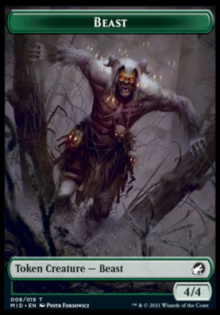 Beast Token [Innistrad: Midnight Hunt Tokens] | Boutique FDB TCG