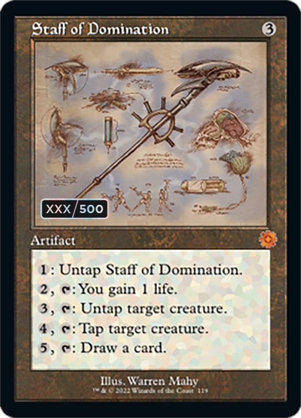 Staff of Domination (Retro Schematic) (Serialized) [The Brothers' War Retro Artifacts] | Boutique FDB TCG