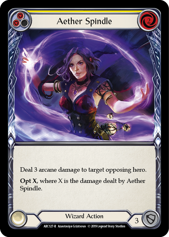 Aether Spindle (Yellow) [ARC127-R] (Arcane Rising)  1st Edition Rainbow Foil | Boutique FDB TCG