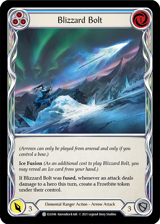 Blizzard Bolt (Blue) [ELE046] (Tales of Aria)  1st Edition Rainbow Foil | Boutique FDB TCG