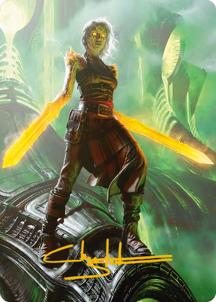 Nahiri, the Unforgiving Art Card (Gold-Stamped Signature) [Phyrexia: All Will Be One Art Series] | Boutique FDB TCG