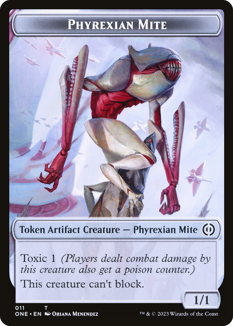 Phyrexian Mite // Phyrexian Insect Double-Sided Token [Phyrexia: All Will Be One Commander Tokens] | Boutique FDB TCG
