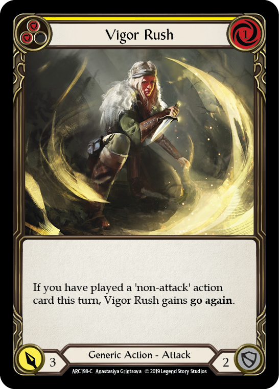 Vigor Rush (Yellow) [ARC198-C] (Arcane Rising)  1st Edition Normal | Boutique FDB TCG