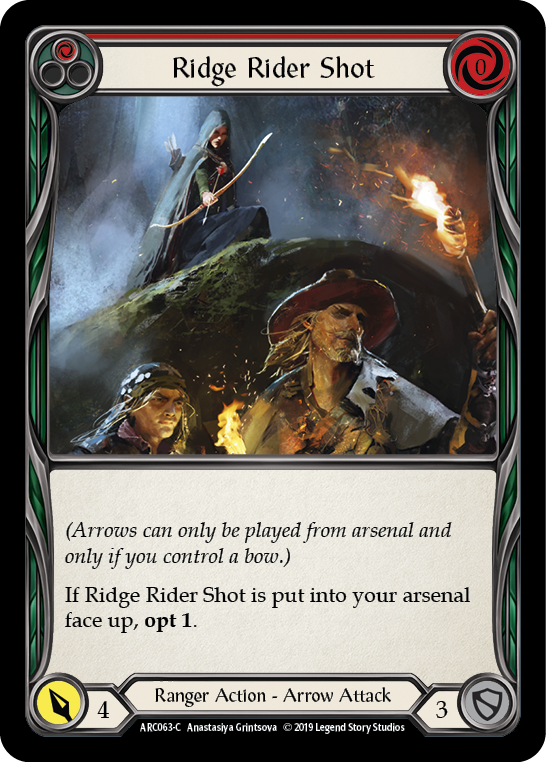 Ridge Rider Shot (Red) [ARC063-C] (Arcane Rising)  1st Edition Rainbow Foil | Boutique FDB TCG