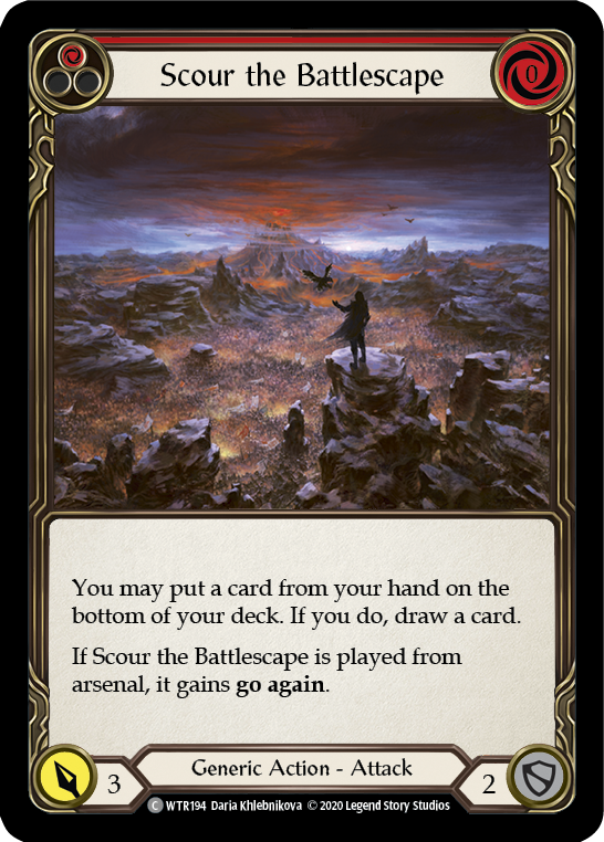 Scour the Battlescape (Red) [U-WTR194] (Welcome to Rathe Unlimited)  Unlimited Rainbow Foil | Boutique FDB TCG