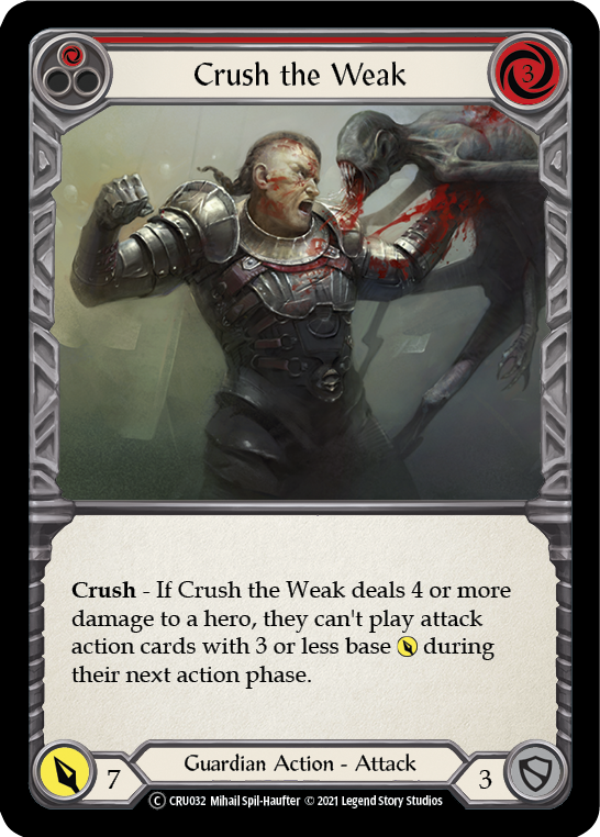 Crush the Weak (Red) [U-CRU032] (Crucible of War Unlimited)  Unlimited Rainbow Foil | Boutique FDB TCG