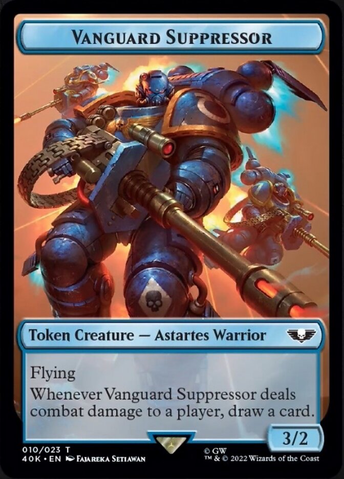 Soldier (004) // Vanguard Suppressor Double-Sided Token (Surge Foil) [Warhammer 40,000 Tokens] | Boutique FDB TCG