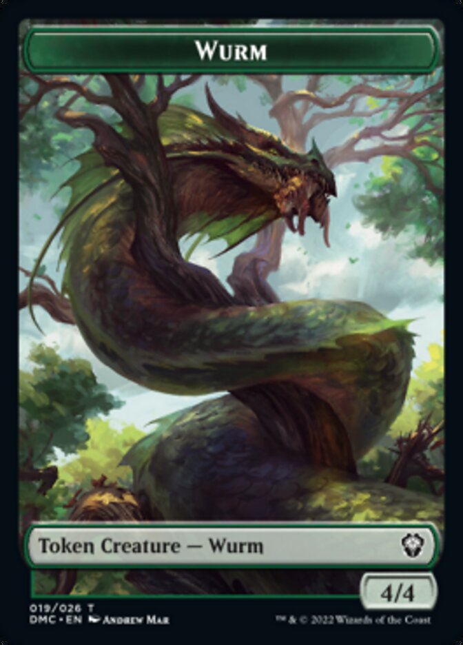 Bird (002) // Wurm Double-Sided Token [Dominaria United Tokens] | Boutique FDB TCG