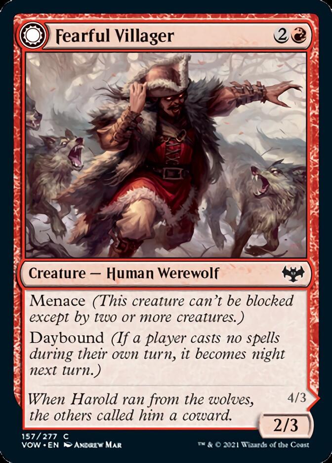 Fearful Villager // Fearsome Werewolf [Innistrad: Crimson Vow] | Boutique FDB TCG