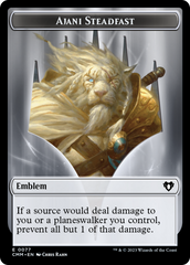 Ajani Steadfast Emblem // Wizard Double-Sided Token [Commander Masters Tokens] | Boutique FDB TCG