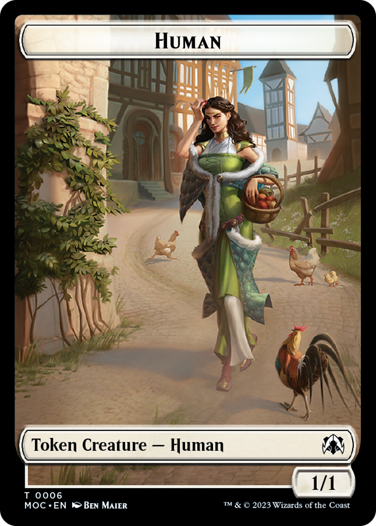 Zombie Knight // Human (6) Double-Sided Token [March of the Machine Commander Tokens] | Boutique FDB TCG
