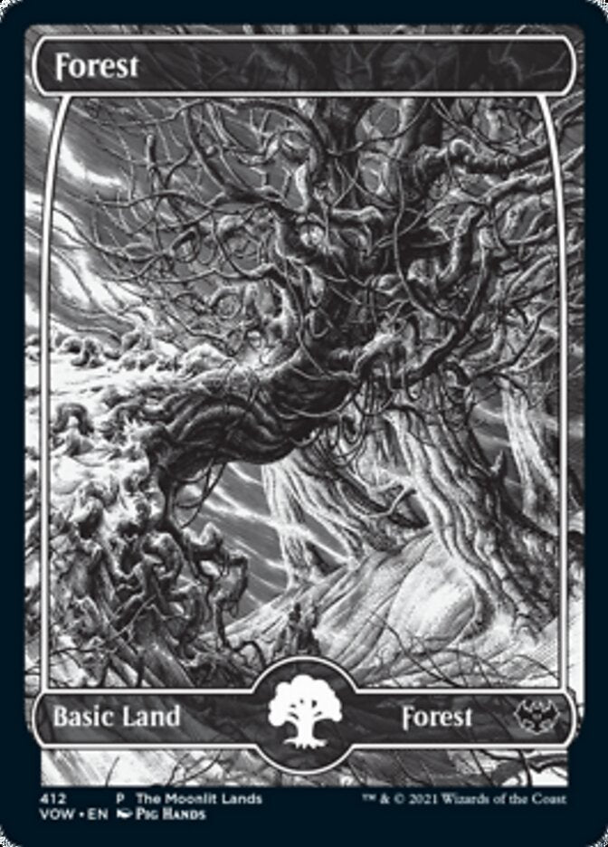 Forest (The Moonlit Lands) (Foil Etched) [Innistrad: Crimson Vow Promos] | Boutique FDB TCG