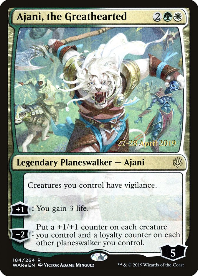 Ajani, the Greathearted [War of the Spark Prerelease Promos] | Boutique FDB TCG