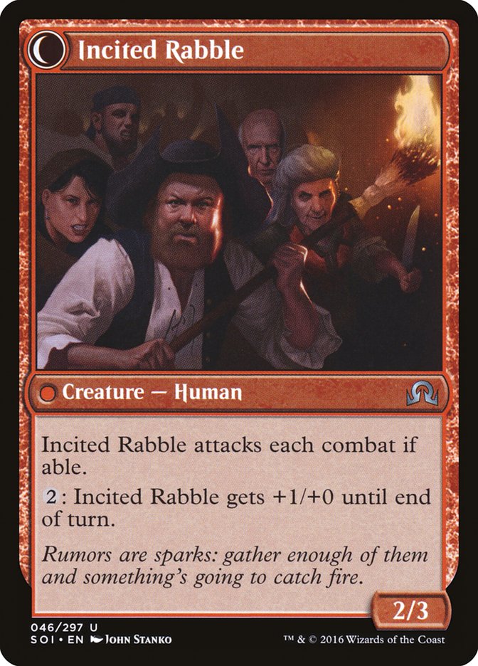 Town Gossipmonger // Incited Rabble [Shadows over Innistrad] | Boutique FDB TCG