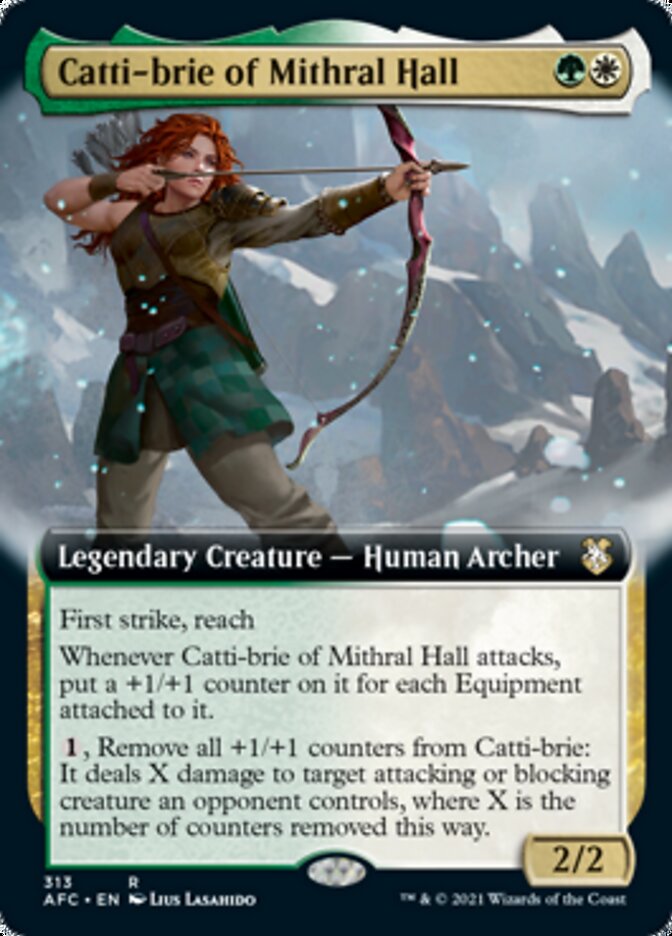 Catti-brie of Mithral Hall (Extended Art) [Dungeons & Dragons: Adventures in the Forgotten Realms Commander] | Boutique FDB TCG