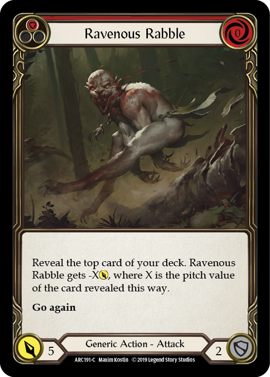 Ravenous Rabble (Red) [ARC191-C] (Arcane Rising)  1st Edition Rainbow Foil | Boutique FDB TCG