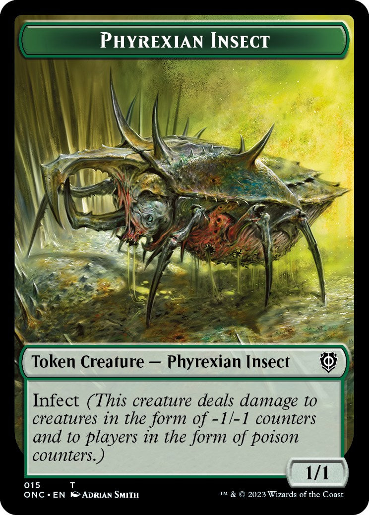 Phyrexian Mite // Phyrexian Insect Double-Sided Token [Phyrexia: All Will Be One Commander Tokens] | Boutique FDB TCG