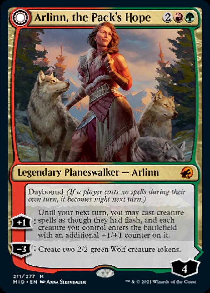 Arlinn, the Pack's Hope // Arlinn, the Moon's Fury [Innistrad: Midnight Hunt] | Boutique FDB TCG