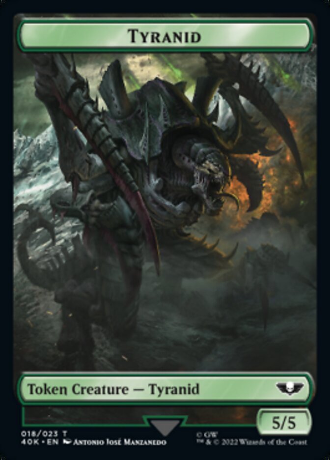 Tyranid (017) // Tyranid (018) Double-Sided Token (Surge Foil) [Warhammer 40,000 Tokens] | Boutique FDB TCG