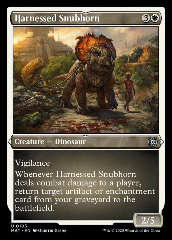 Harnessed Snubhorn (Foil Etched) [March of the Machine: The Aftermath] | Boutique FDB TCG