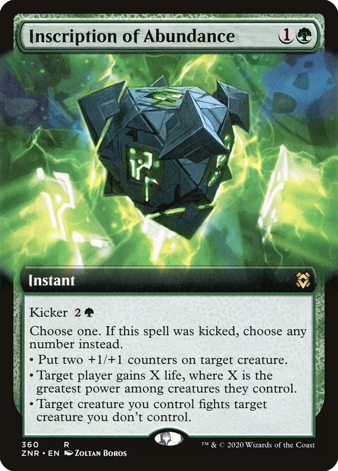 Inscription of Abundance (Extended Art) [Zendikar Rising] | Boutique FDB TCG