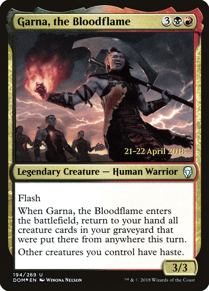 Garna, the Bloodflame [Dominaria Prerelease Promos] | Boutique FDB TCG