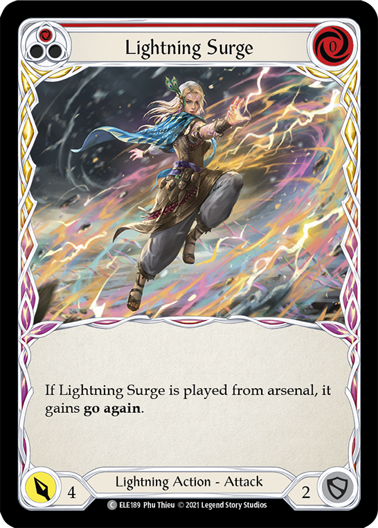 Lightning Surge (Red) [ELE189] (Tales of Aria)  1st Edition Rainbow Foil | Boutique FDB TCG