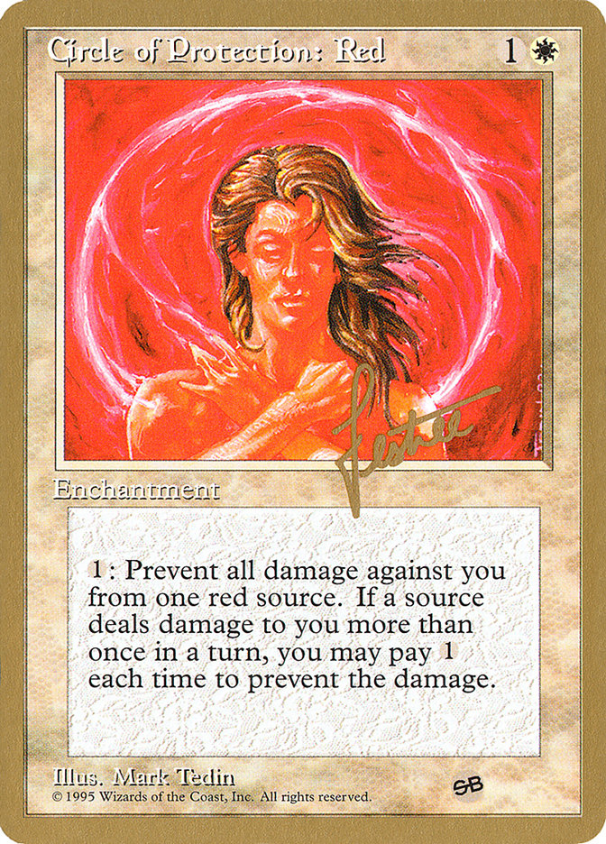 Circle of Protection: Red (Bertrand Lestree) (SB) (4ED) [Pro Tour Collector Set] | Boutique FDB TCG