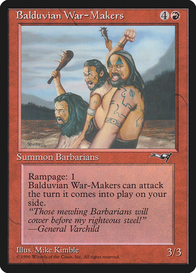 Balduvian War-Makers (Treeline Background) [Alliances] | Boutique FDB TCG