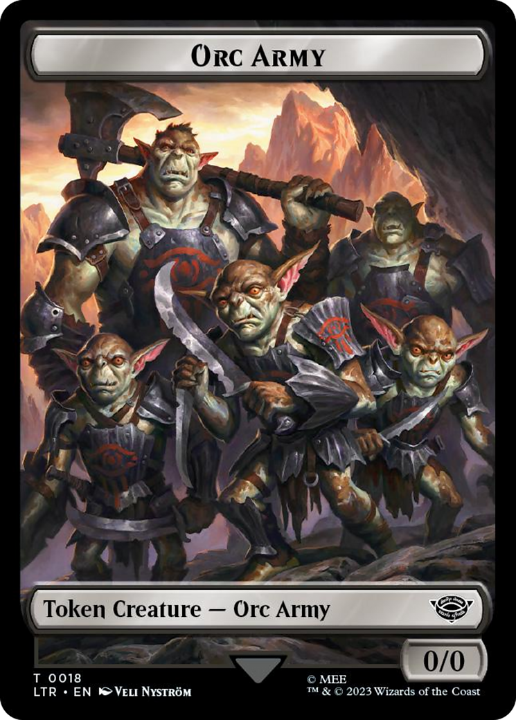 Orc Army (0018) // Food (0024) Double-Sided Token (Surge Foil) [The Lord of the Rings: Tales of Middle-Earth Tokens] | Boutique FDB TCG