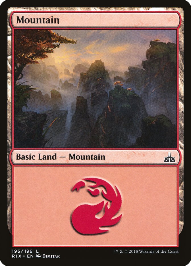 Mountain (195) [Rivals of Ixalan] | Boutique FDB TCG