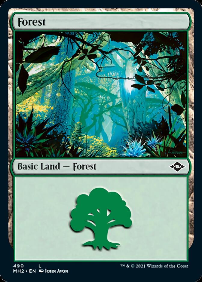 Forest (490) (Foil Etched) [Modern Horizons 2] | Boutique FDB TCG