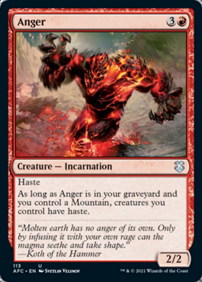 Anger [Dungeons & Dragons: Adventures in the Forgotten Realms Commander] | Boutique FDB TCG