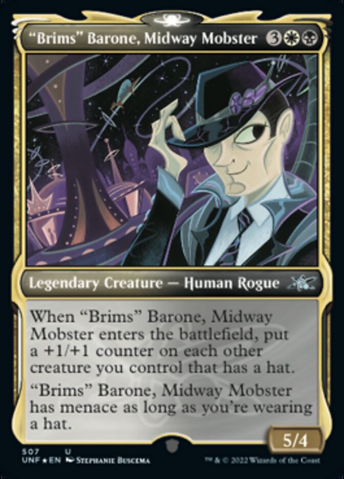 "Brims" Barone, Midway Mobster (Showcase) (Galaxy Foil) [Unfinity] | Boutique FDB TCG
