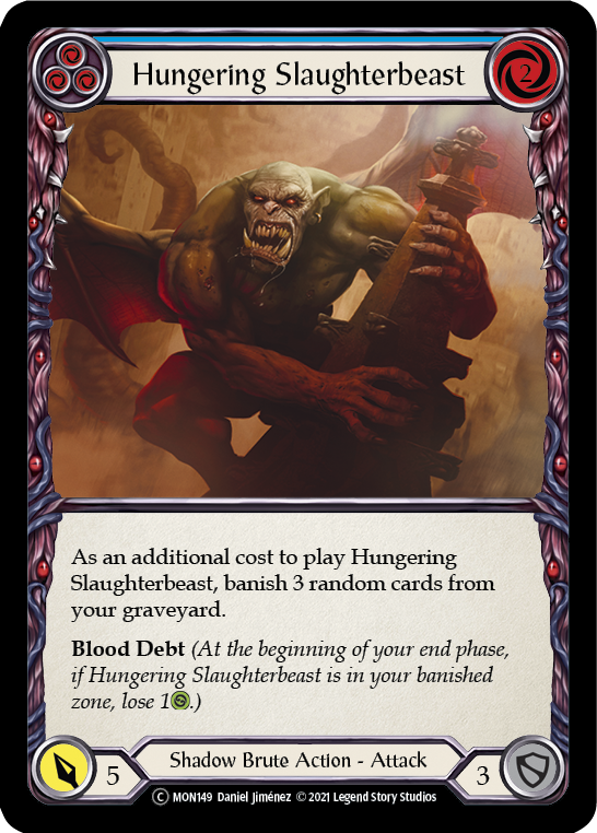 Hungering Slaughterbeast (Blue) [U-MON149] (Monarch Unlimited)  Unlimited Normal | Boutique FDB TCG