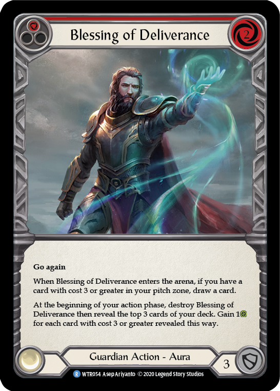 Blessing of Deliverance (Red) [U-WTR054] (Welcome to Rathe Unlimited)  Unlimited Rainbow Foil | Boutique FDB TCG