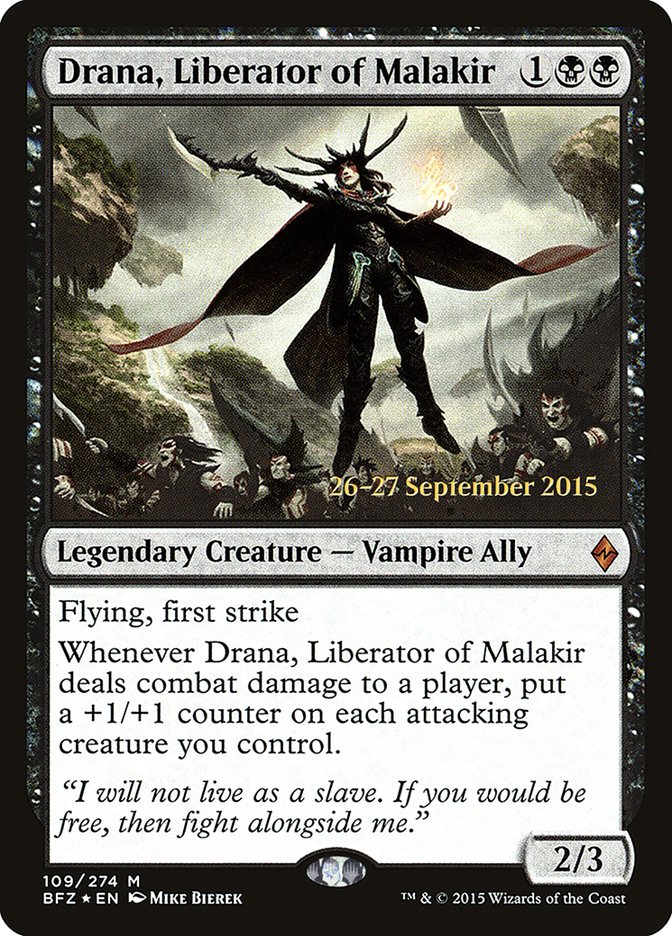 Drana, Liberator of Malakir [Battle for Zendikar Prerelease Promos] | Boutique FDB TCG