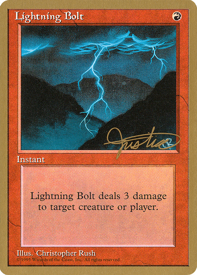 Lightning Bolt (Mark Justice) [Pro Tour Collector Set] | Boutique FDB TCG