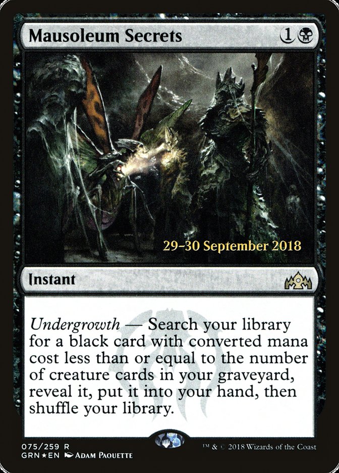 Mausoleum Secrets [Guilds of Ravnica Prerelease Promos] | Boutique FDB TCG