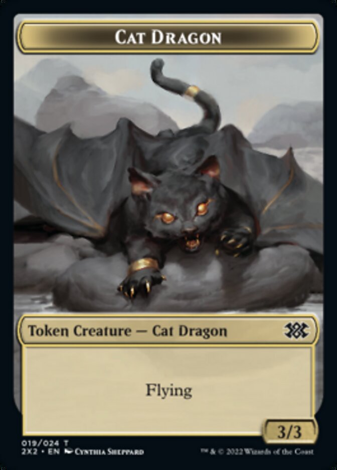 Cat Dragon // Eldrazi Scion Double-Sided Token [Double Masters 2022 Tokens] | Boutique FDB TCG