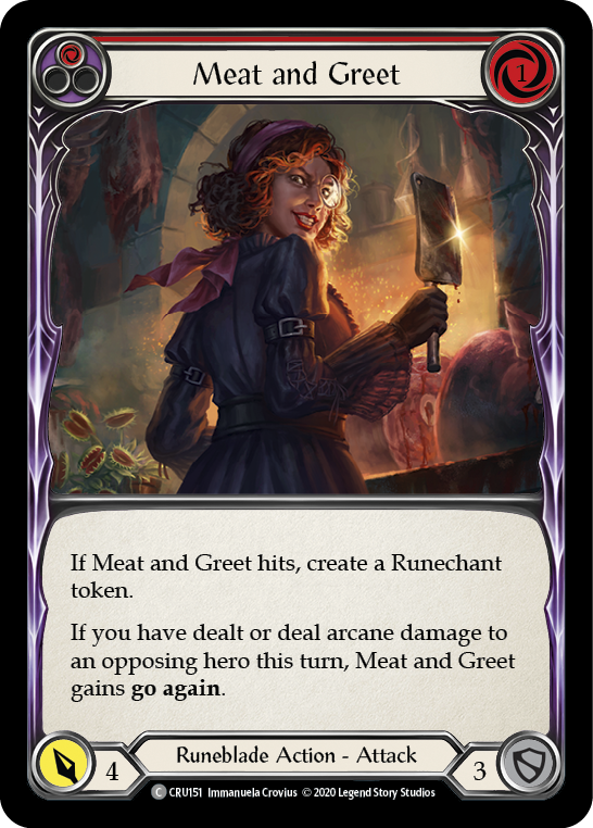 Meat and Greet (Red) [CRU151] (Crucible of War)  1st Edition Rainbow Foil | Boutique FDB TCG