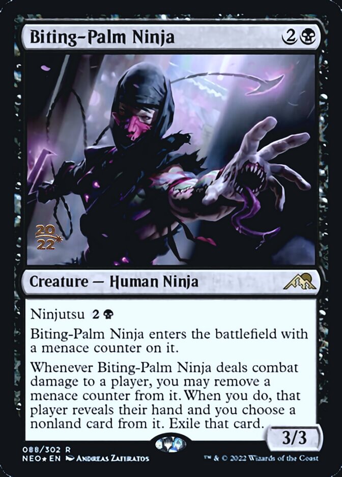 Biting-Palm Ninja [Kamigawa: Neon Dynasty Prerelease Promos] | Boutique FDB TCG