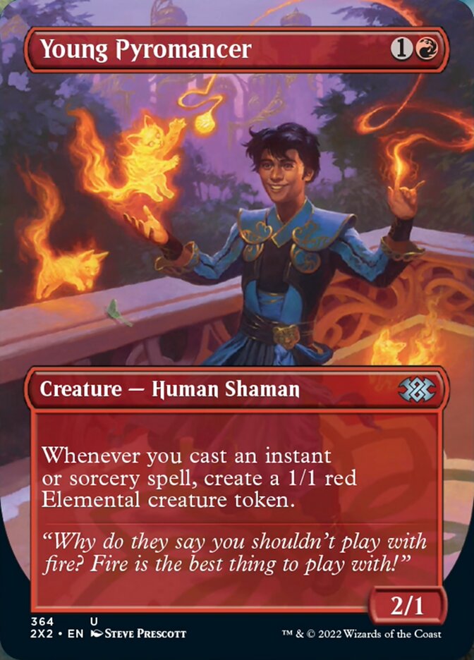 Young Pyromancer (Borderless Alternate Art) [Double Masters 2022] | Boutique FDB TCG