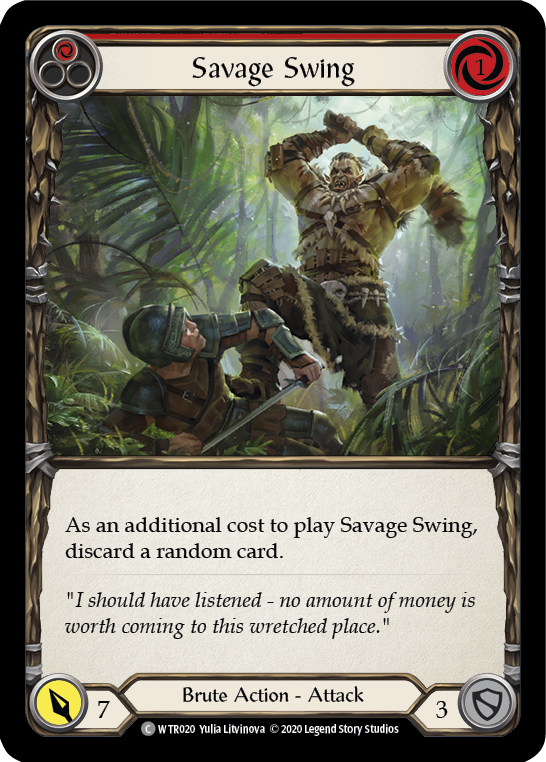 Savage Swing (Red) [U-WTR020] (Welcome to Rathe Unlimited)  Unlimited Rainbow Foil | Boutique FDB TCG