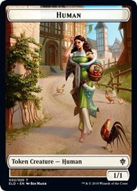 Human // Food (18) Double-Sided Token [Throne of Eldraine Tokens] | Boutique FDB TCG